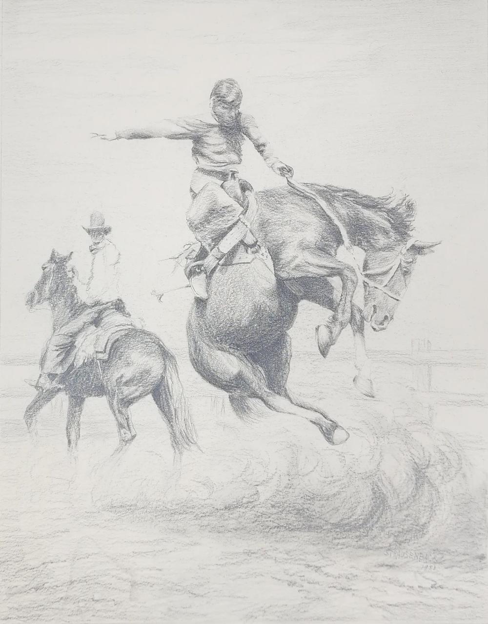 1938 Charles E. Strausenback Pencil On Paper