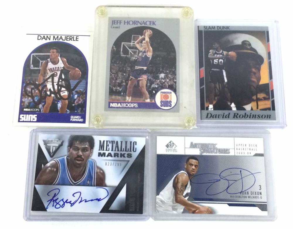 (5) Autographed Baseball Star Trading Cards