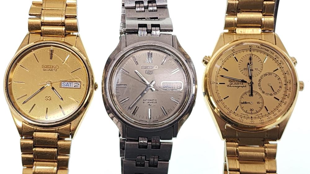 (3) Seiko Men's Wrist Watches