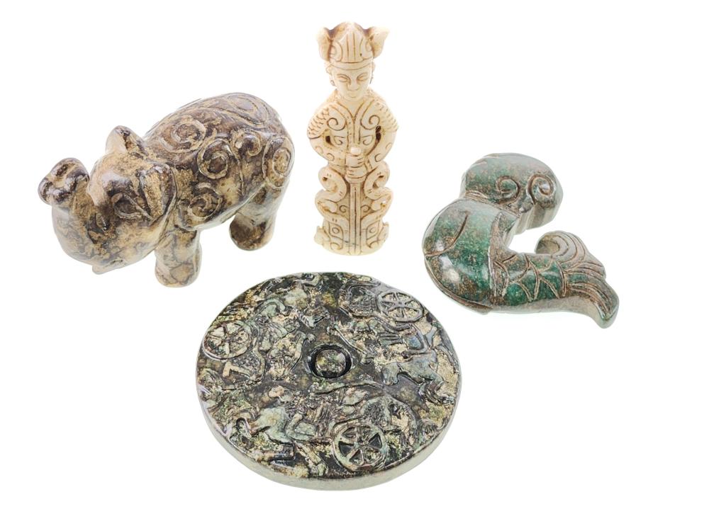 (4pc) Carved Mineral Figures