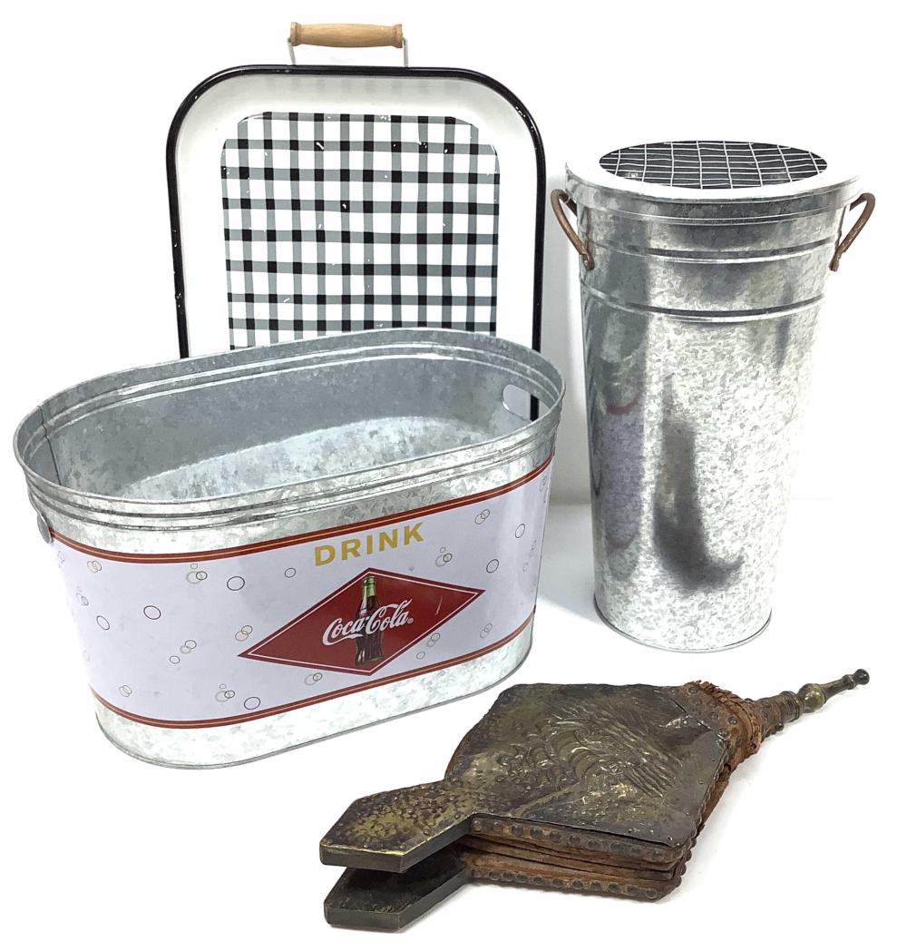 Wood Crate With Bellows, Coca-Cola Ice Bucket