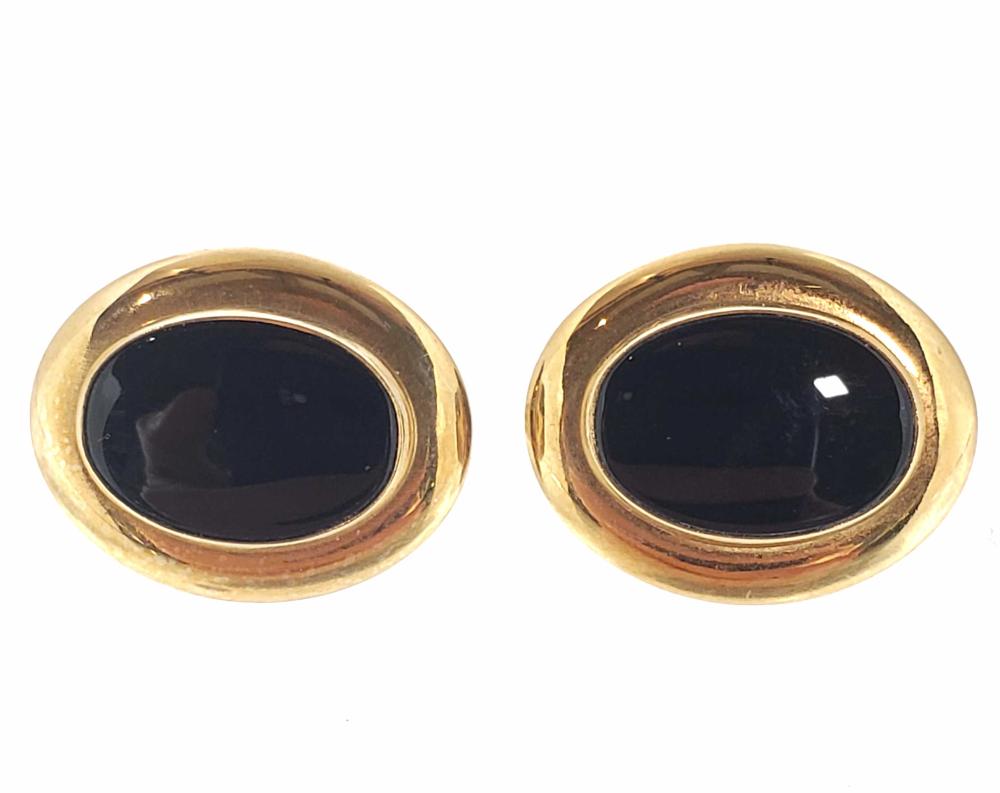 14K Gold & Onyx Stud Earrings