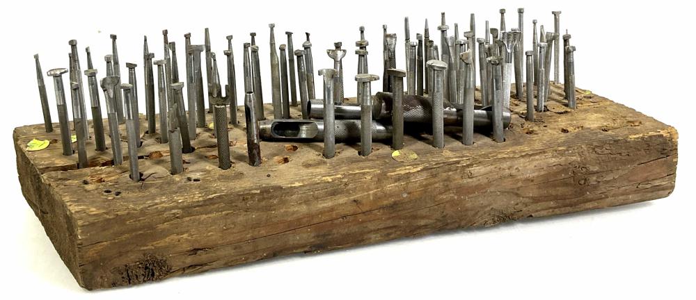 Leather Tooling Crafting Stamps In Wood Block