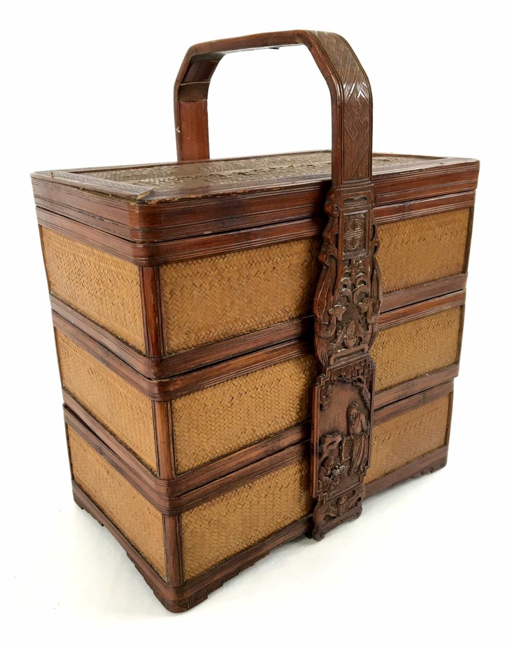 Chinese Wood / Reed Stacking Container