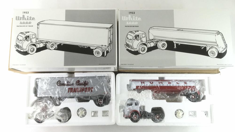 (2) First Gear Scale Model White Semi Trailers