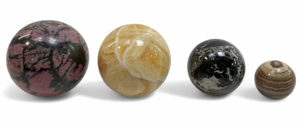 (4) Polished Semi-Precious Stone Spheres