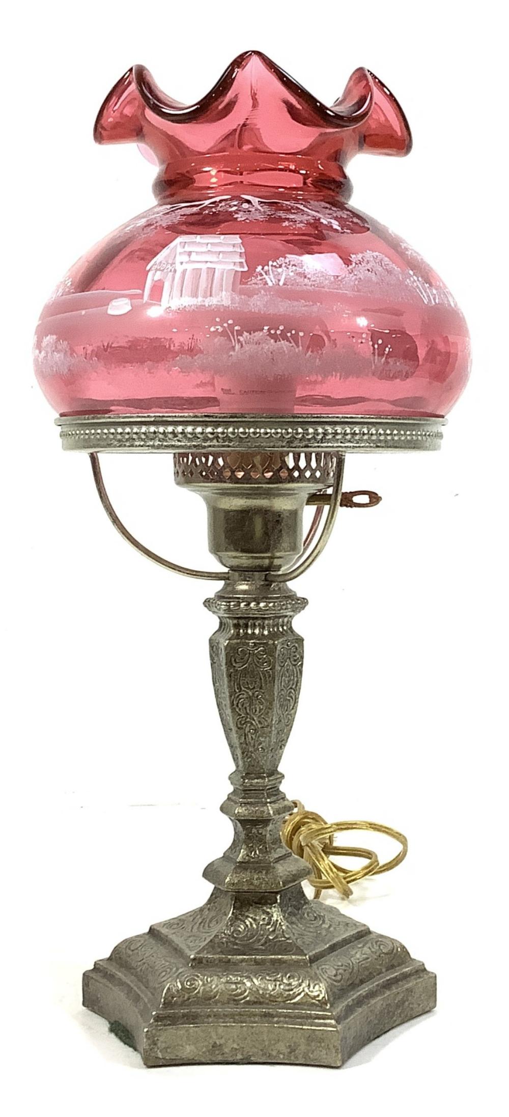 Fenton Mary Gregory Signed/ Numbered Lamp