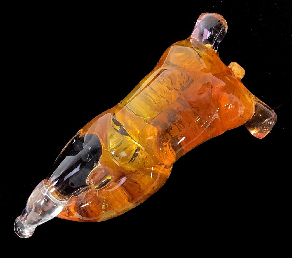 Signed Murano Art Glass Nude Male Sculpture