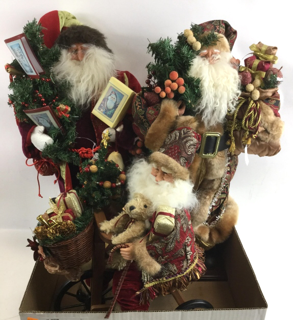 (3)pc Santa Claus Figures C... image