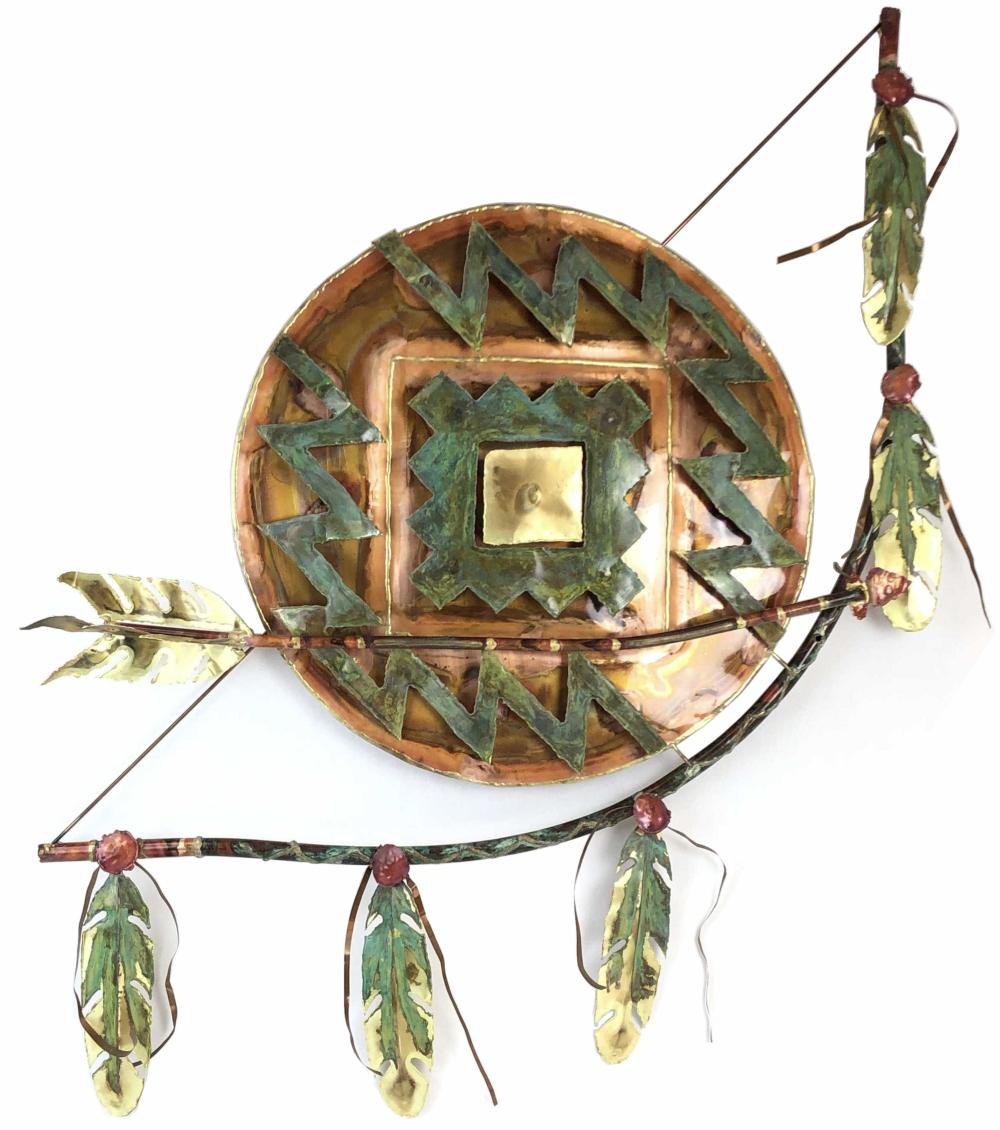 Greg Gowen Copper Native American Shield Wall Art