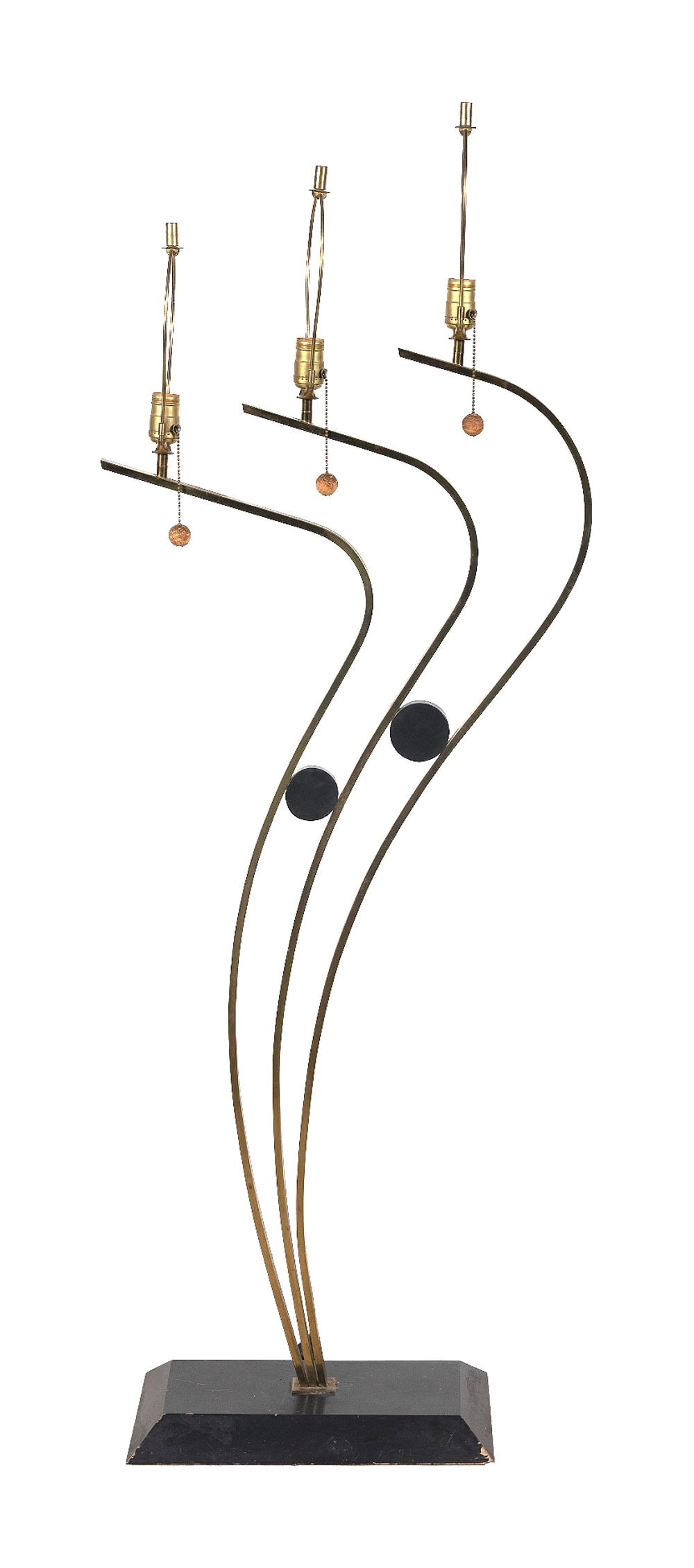 MCM THREE-LIGHT FLOOR LAMP Mid-20th Century Height approx. 62.5". — image 36