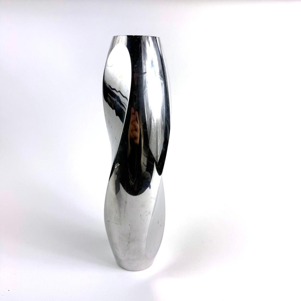 Vintage 2001 Nambe Twist Vase Fred Bould Home Decor Metal Alloy 12" Tall HEAVY!