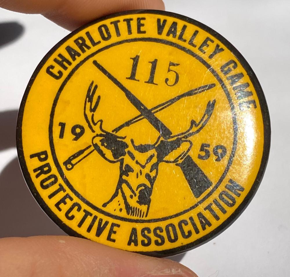 1959 Charlotte Valley Game Protective Association Universal Badge Co 115