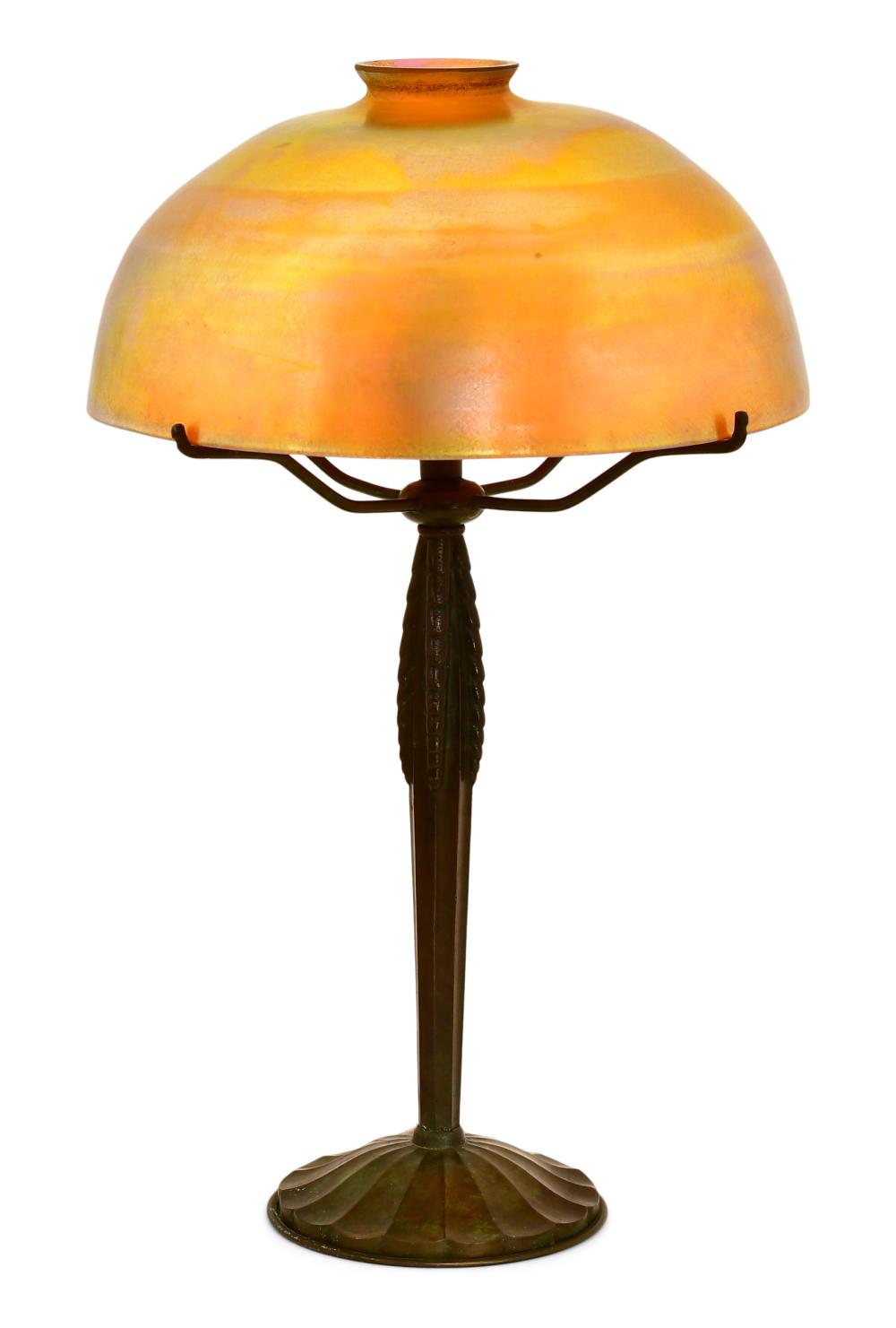 Tiffany Studios Favrile Glass & Bronze Desk Lamp