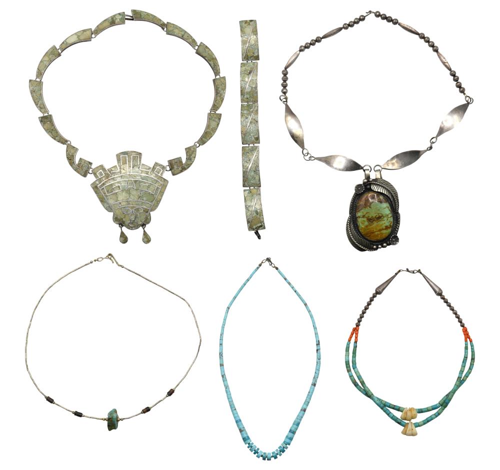 Group of Five Native American Necklaces & One Bracelet