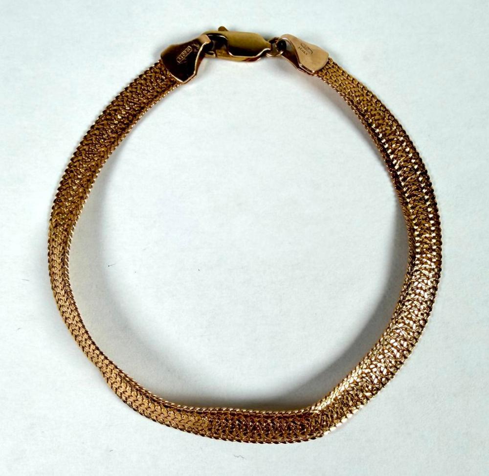 14K GOLD HERRINGBONE BRACELET