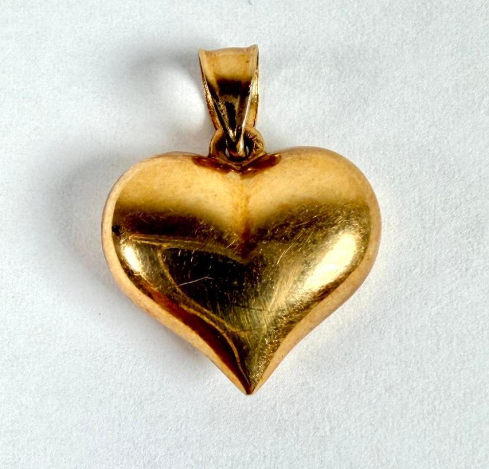 14K GOLD PUFFY HEART PENDANT