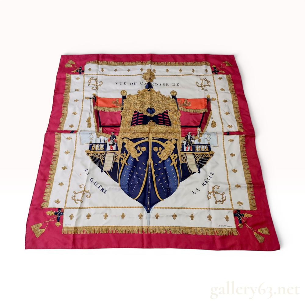 Hermes Vue du Carosse de la Galere la Reale Silk Scarf