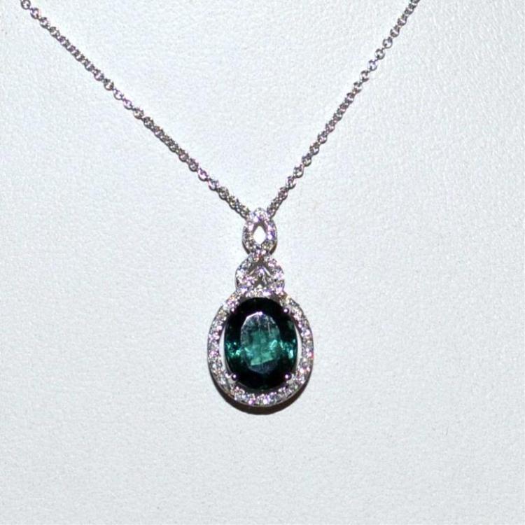 18kwg Green Tourmaline & Di... image