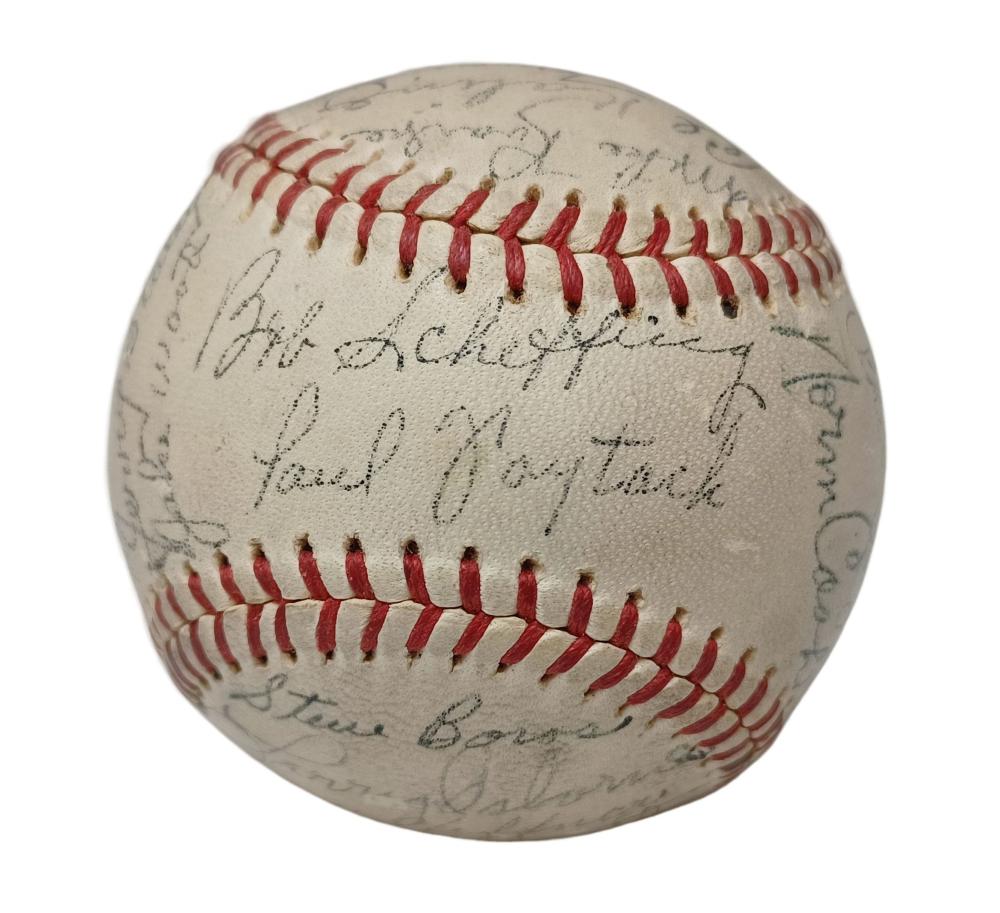 1961 Detroit Tigers Genuine Team Signed Autographed Baseball Bob Scheffing Norm Cash Al Kaline Frank Lary