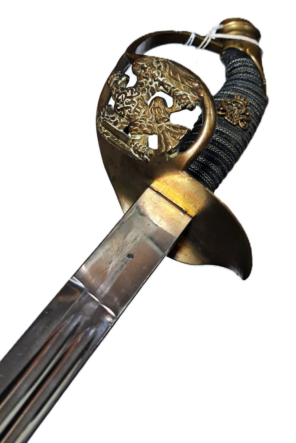 Imperial German Model 1889 Infantry Officers Sword Pre WW1 Cypher of Wilhelm II