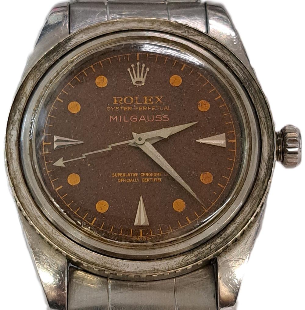 Rare 1950s Rolex Milgauss 6541 Original Tropical Pink Dial Running Watch Fresh From Florida Estate As Is