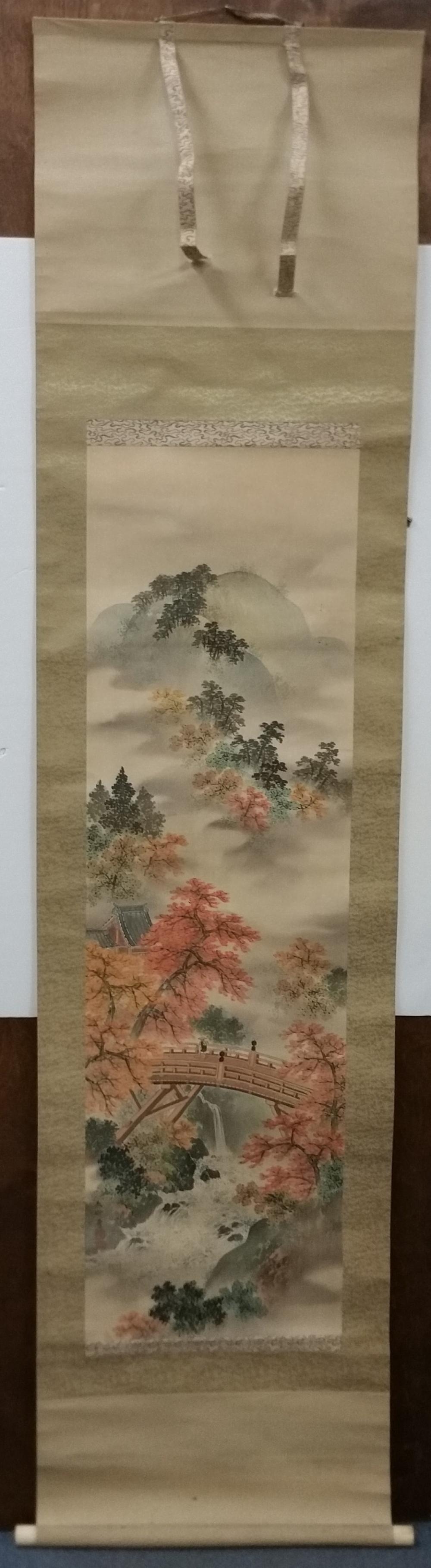 Signed Stamped 9of10 47.5x14 Chinese Japanese Scroll Collection Vintage to Antique some ex Jeffrey Moy Gallery Chicago