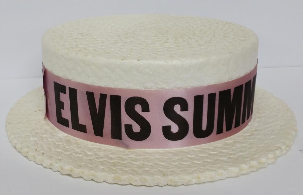 Elvis Presley 1970 Summer Festival Now Styrofoam Boater Hat Souvenir.