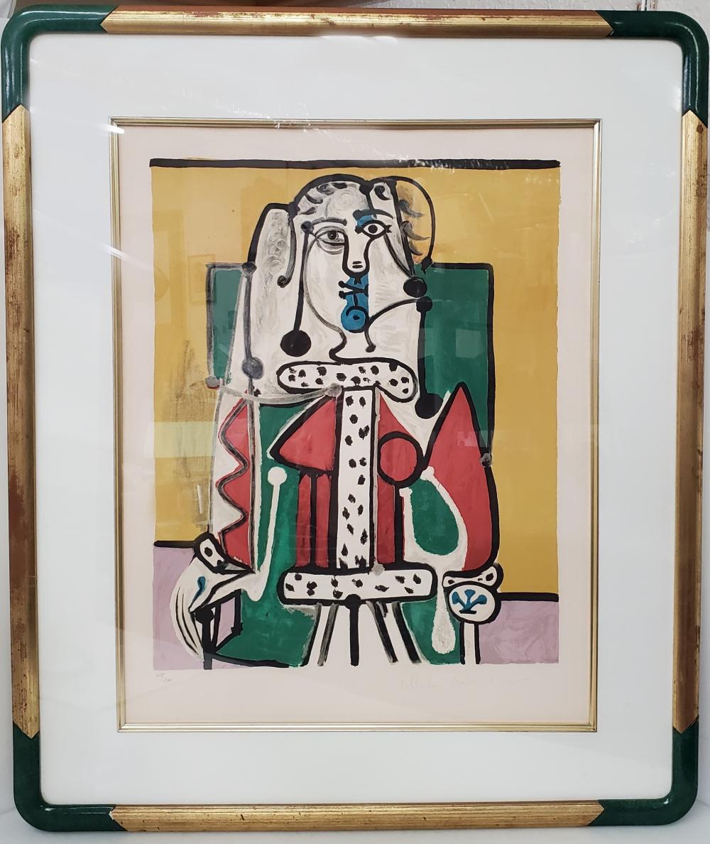 Marina Picasso ed500 Pablo Abstract Print Femme dans un Fauteuil