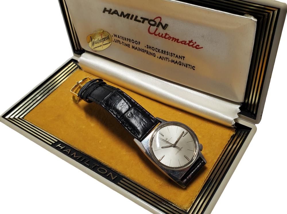 Hamilton Accumatic A504 Regulus Auto Asymmetrical Automatic Mens Watch Orig Clam Case