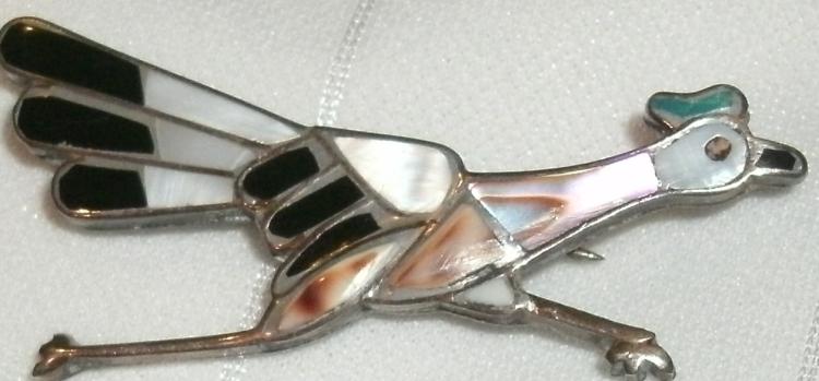 VINTAGE ZUNI SILVER ROADRUN... image