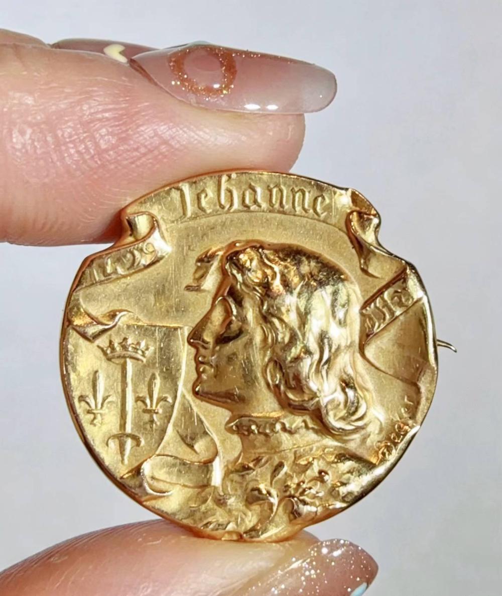 ART NOUVEAU 19K GOLD JOAN O... image