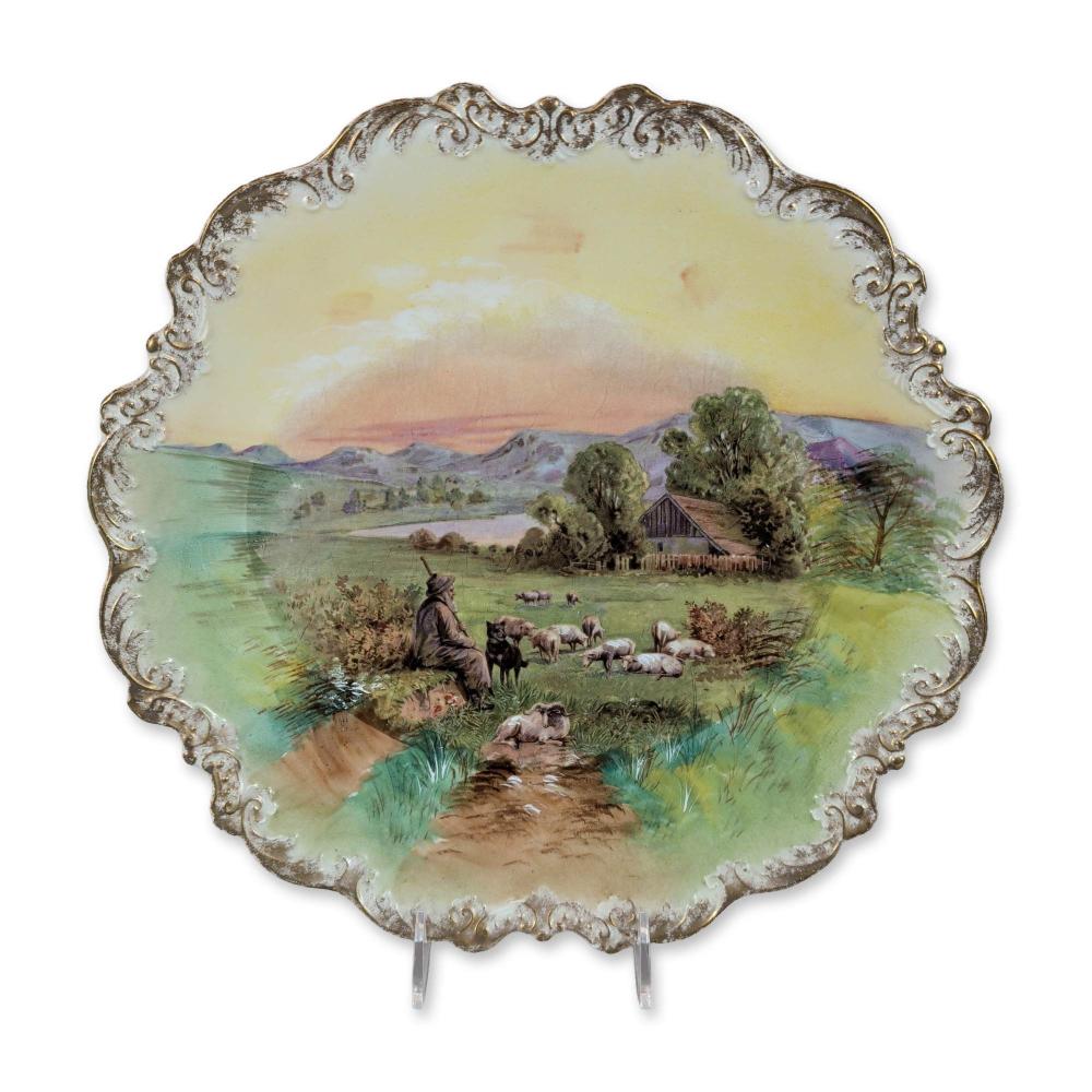 Limoges Pastoral Landscape Porcelain Cabinet Plate