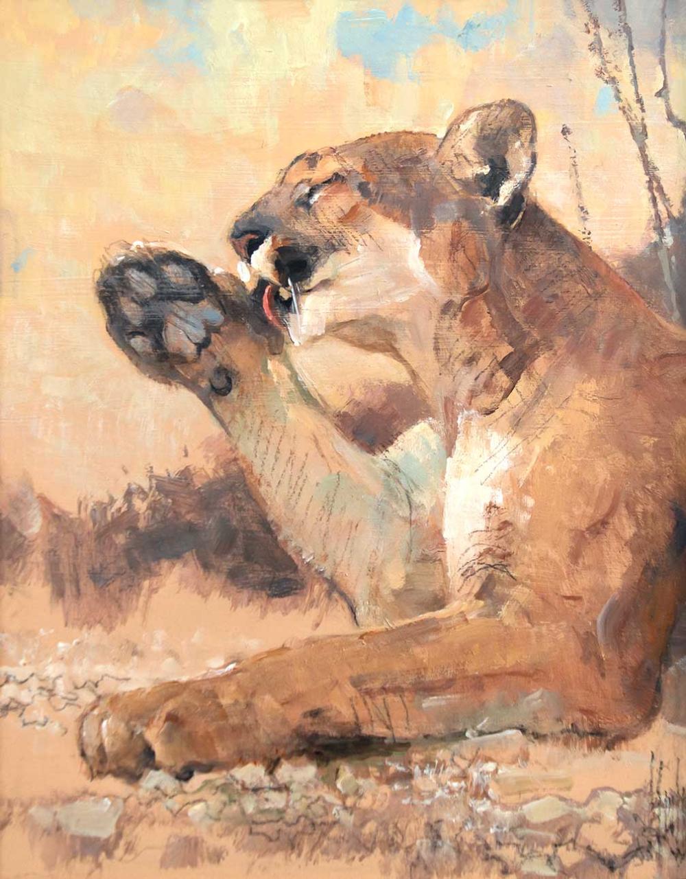 Contented Cat by Bob Kuhn (1920-2007)