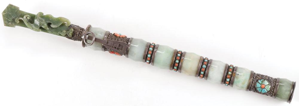 CHINESE JADE MOUNTED SHORT SWORD