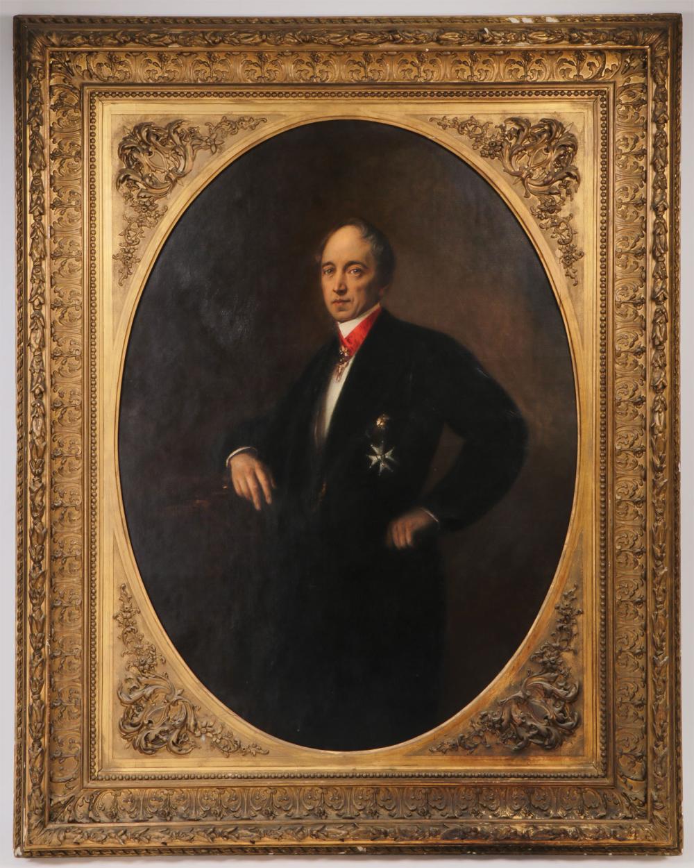 SPECTACULAR NOBLEMAN'S PORTRAIT, 19TH C.
