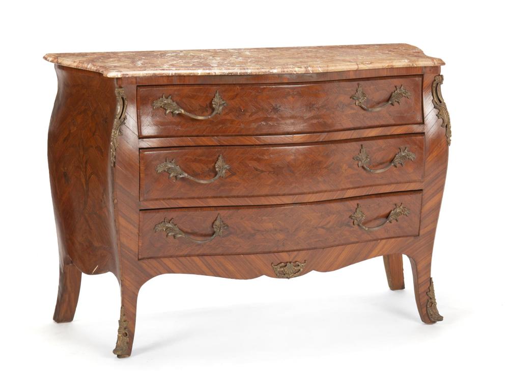 A Louis XV-style gilt bronze-mounted commode
