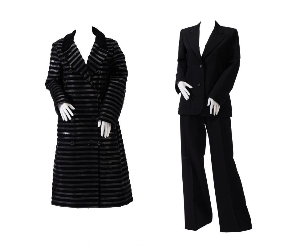 A Valentino suit and a Diorling trenchcoat