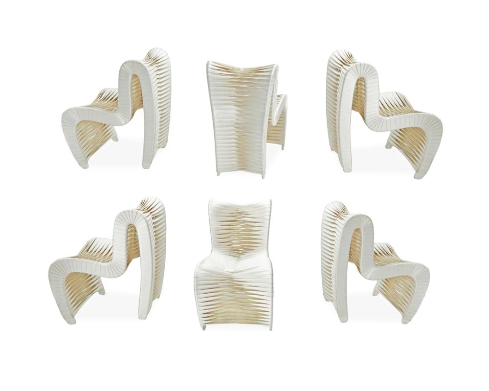 A set of "Seat Belt" dining chairs, for Phillips Collection