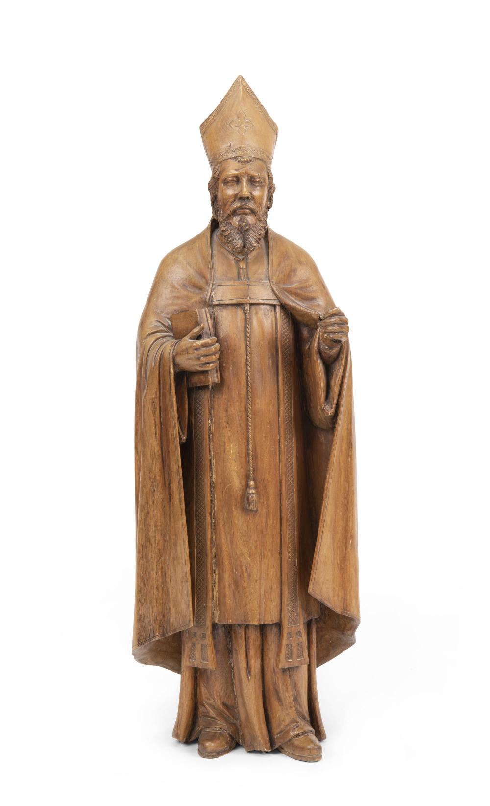 A carved wood bishop