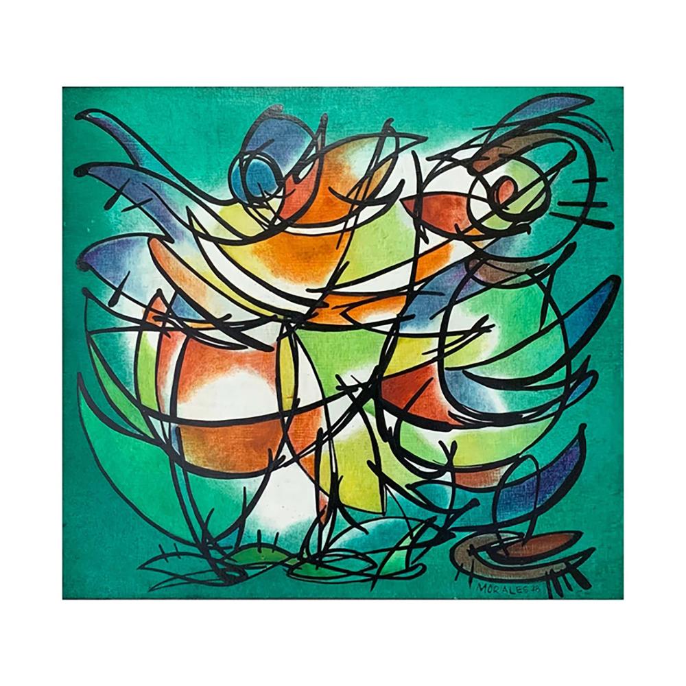 Julain Morales (CUBA 1937-1990) Abstract Oil/Board