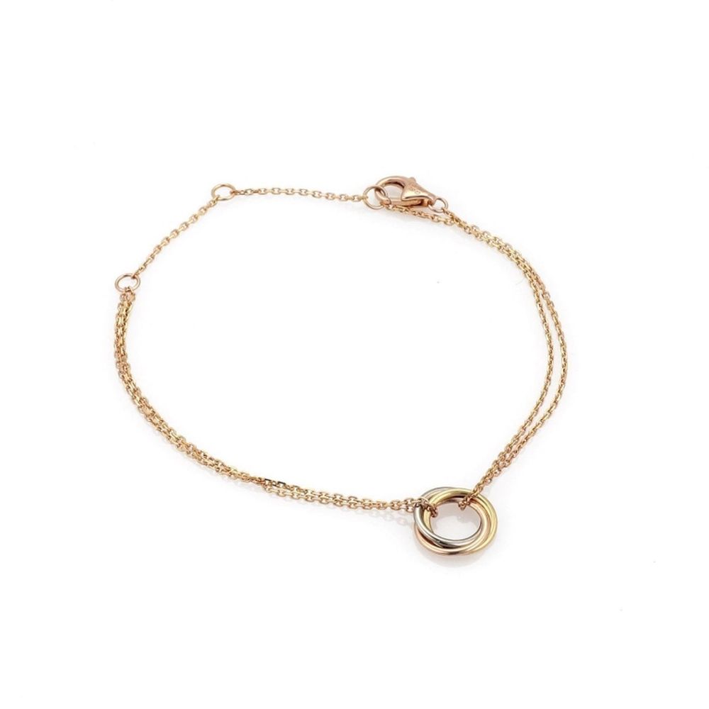 Cartier Trinity 18k Gold Mini 3Ring Charm Bracelet