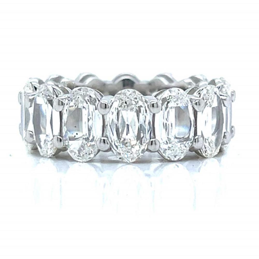Platinum 11.00 Ct. Oval-cut Diamond Eternity Band