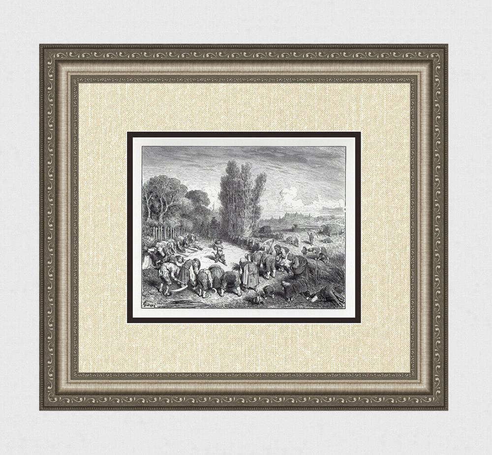 Gustave Dore Puss in Boots 1880 Wood Engraving Signed