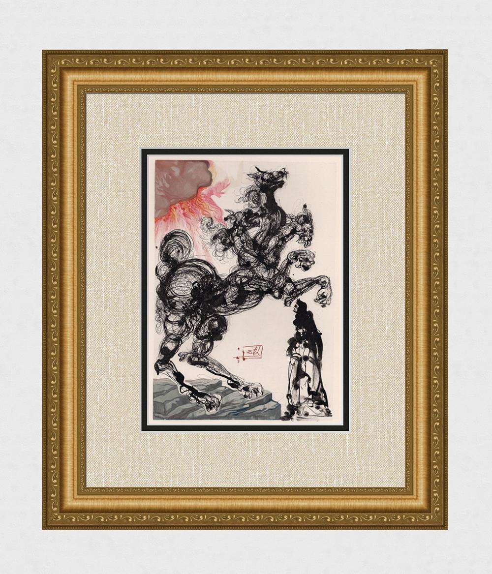 1960 Salvador Dali Cerberus Original Woodcut Signed