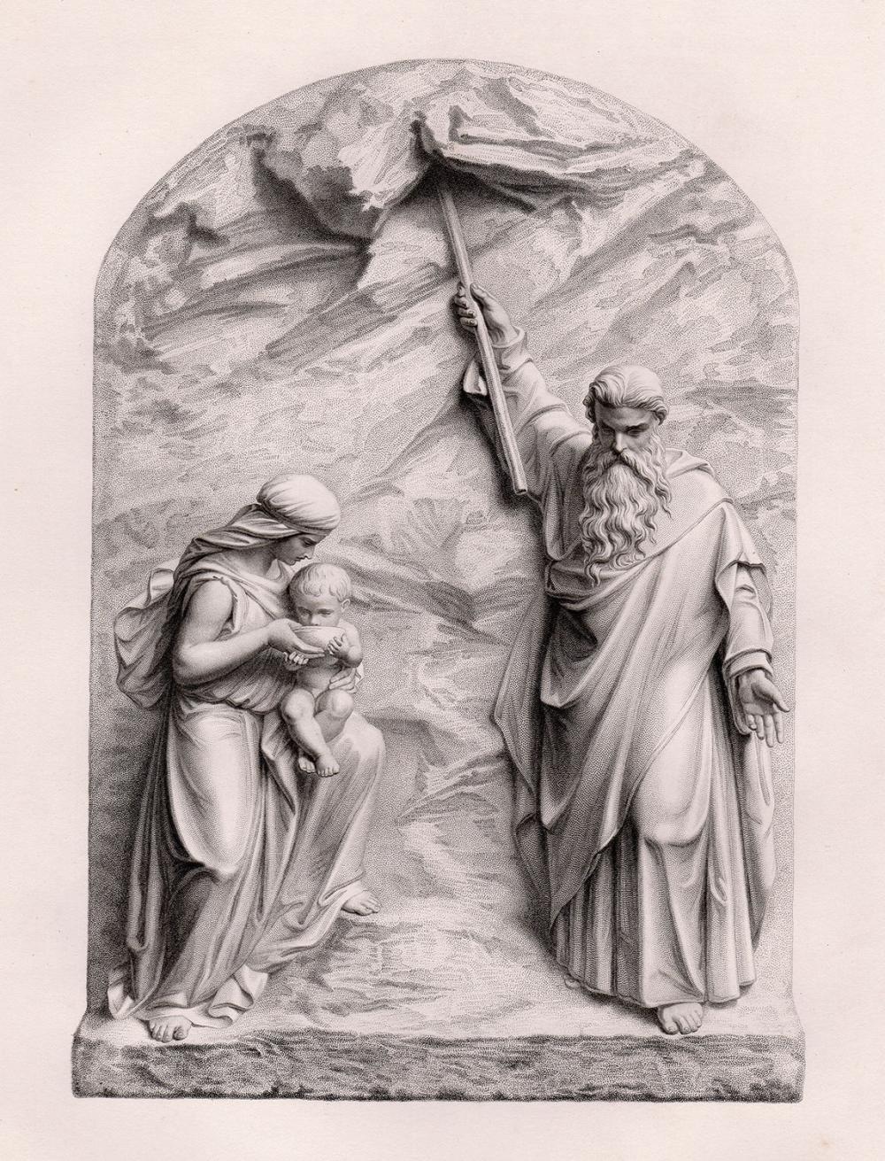 Joseph Durham Striking the Rock 1869 engraving