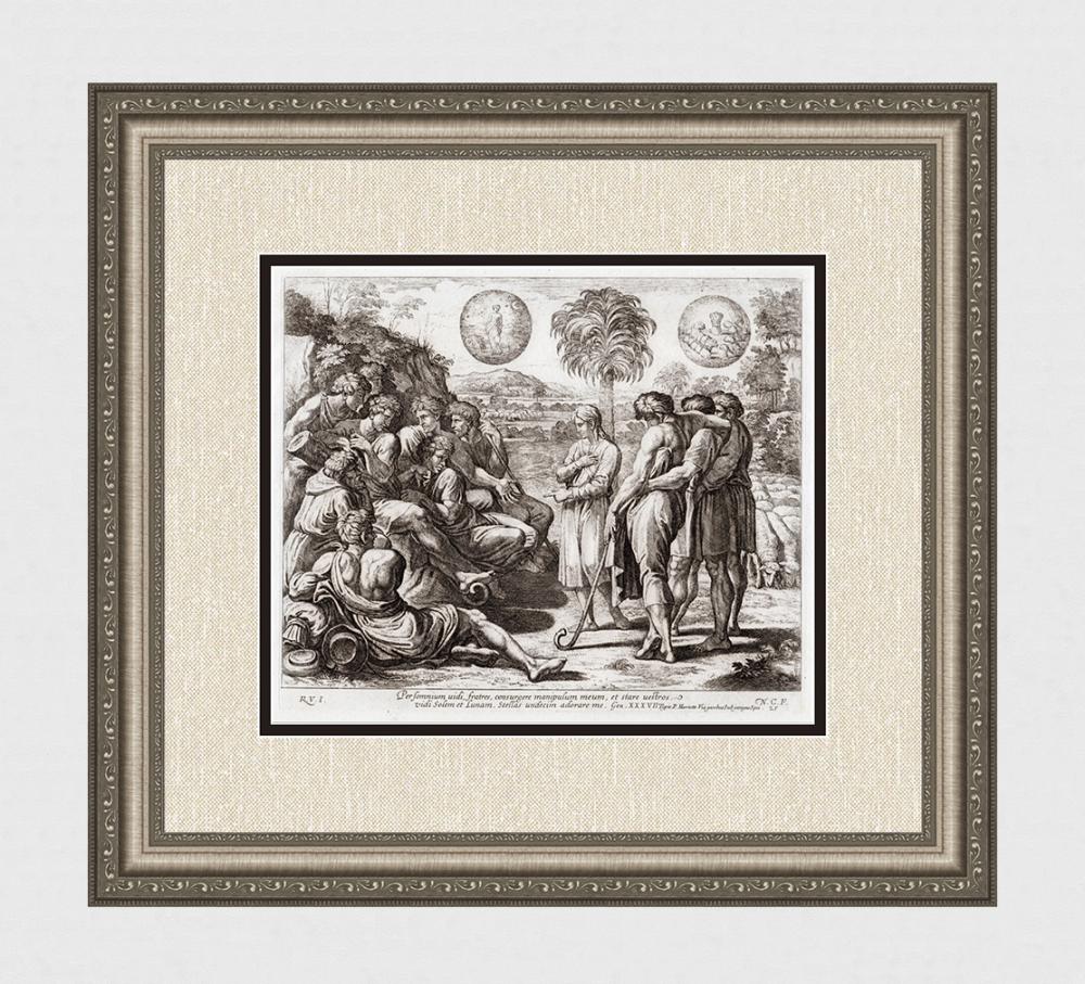 Raphael 1649 Engraving Vatican Joseph's Dreams