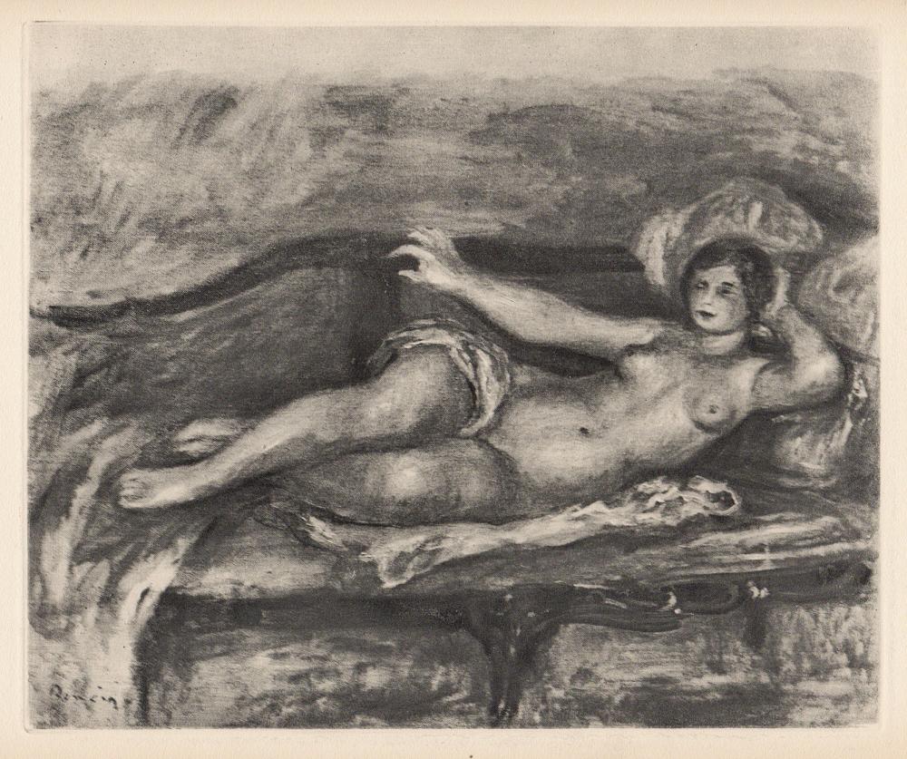 Limited Edition 1919 RENOIR Engraving Nude Reclining on a Sofa SIGNED FRAMED