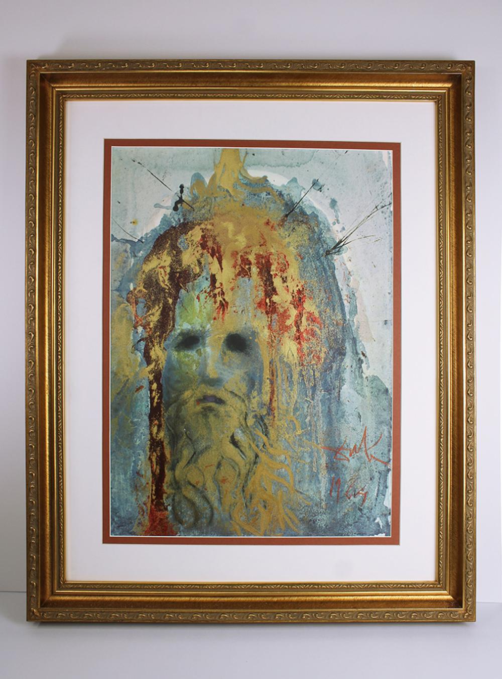 Dali Authentic 1967 Biblia Sacra Christ Lithograph Framed