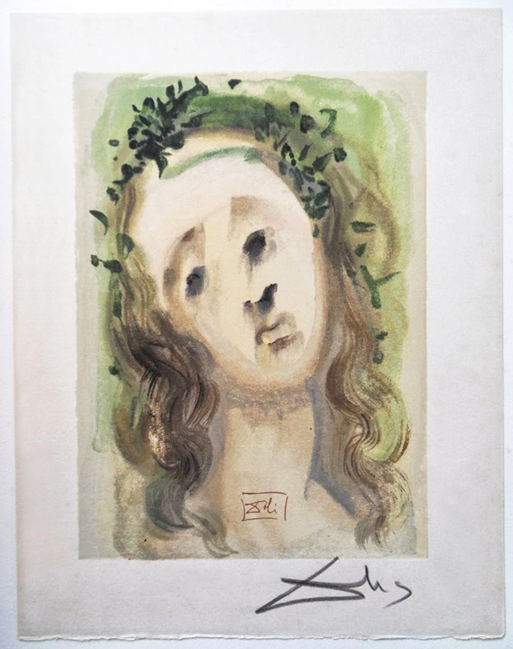 1960 Salvador Dali Virgil's Face Authentic Woodcut
